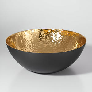 Luxueux 10 pouces noir or fer bol 100 pièces quantité minimale de commande fabriqué à la main élégant chargeur plats moderne décor à la maison créatif décor à la maison - Product Image 4