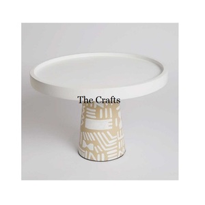 Support à gâteau en fer Serveur de pâtisserie à double niveau Support de service à gâteau de forme ronde pour l'utilisation de mariage et de fiançailles - Product Image 4