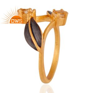 Último diseño hecho a mano 18K chapado en oro Natural citrino piedra preciosa apilable anillo Demi joyería fina para mujer regalo para ella - Product Image 2