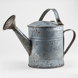 Arrosoir vintage en métal galvanisé avec long bec et charme rustique de jardin pour l'intérieur et l'extérieur - Product Image 4