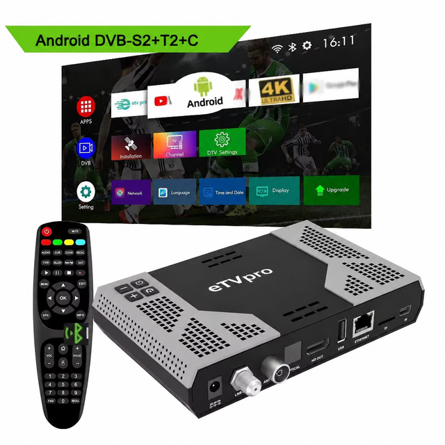 Z8 Plus Android 4K Combo Set Top Box OTT DVB-S2 DVB-T2 DVB-C H.265 2+16GB 5G WiFi Satellite Terrestrial Cable TV Receiver