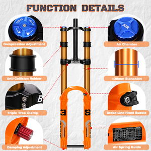 <span class=keywords><strong>Fourche</strong></span> à suspension pneumatique pour VTT BUCKLOS pour DH XC 15*110mm 27,5/<span class=keywords><strong>29</strong></span> pouces 180mm de débattement <span class=keywords><strong>Fourche</strong></span> de vélo à double épaule - Product Image 4