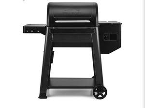 Barbecue et fumoir à granulés de bois moderne en acier inoxydable noir thermolaqué 653 pouces carrés avec contrôle tactile Wi-Fi pour cuisson extérieure et camping - Product Image 2