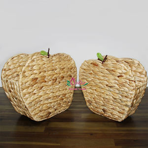 Porte-revues en forme de pomme en jacinthe d'eau fait main, style bohème côtier, conteneur fait main pour l'affichage de livres - Product Image 3