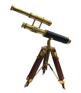 Compra telescopio antiguo de largo alcance dorado pulido con soporte para acampar aventuras al aire libre a precio de fábrica barato al por mayor - Product Image 3