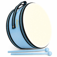Midex Orf-TF-13LBL Instrumentos Orff, Tambor Infantil de Madera de Abedul Azul Hielo con Parches de Papel Encerado, Tambor de Piso Portátil de Tono Directo