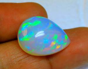 Cabochon en opale éthiopienne véritable coupe poire pour la fabrication de bijoux pierre d'opale éthiopienne pierre précieuse d'opale en vrac - Product Image 4