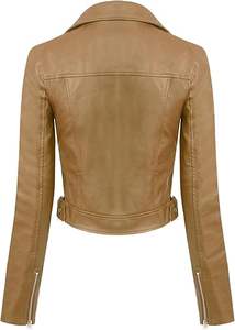 Chaqueta de Motociclista Premium Personalizada para Mujer, de Manga Larga, con Cierre de Cremallera, Tejida en Piel de Oveja, Transpirable, OEM - Product Image 4