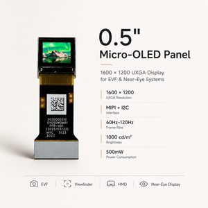 Écran Micro OLED de 0,5 pouce, résolution 1600x1200, interface MIPI, panneau Si-OLED 120 Hz pour affichage à proximité de l'œil, caméra, viseur électronique EVF - Product Image 1