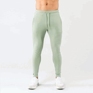 Venta al por mayor 100% algodón hombres Joggers pantalones Casual media cintura pantalones de chándal con capucha Private Logo Plain Running Workout Pantalones - Product Image 1