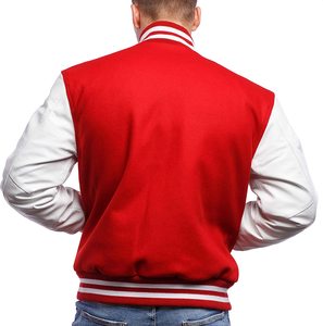 OEM Wholesale Custom Genuine Leather Shell <b>Men's</b> <b>Baseball</b> Lettermans <b>Jackets</b> Heat Transfer Logo Design Bomber Varsity <b>Jackets</b> - Product Image 2