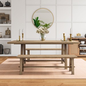 ม้านั่งไม้ทำด้วยมือสไตล์นอร์ดิกสำหรับตกแต่งภายในที่นั่งในร่มทำจากไม้ทนทาน - Product Image 6