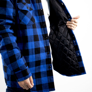 Chaqueta de alta calidad para hombre, chaqueta de hombre a cuadros Color azul camisa chaqueta diseño personalizado su propio diseño hombres Camisa de franela 2025 - Product Image 5