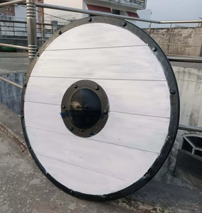 อุปกรณ์เสริมอัศวินนักรบไวกิ้งทรงกลมทำด้วยมือขนาด24นิ้วยุคกลางทำจากไม้พร้อมคุณสมบัติด้านความปลอดภัยที่ยอดเยี่ยม-ผลิตภัณฑ์ใหม่ - Product Image 6