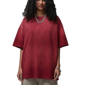 Camiseta Casual de Hombre 2026 de Manga Corta Estilo Vintage, Corte Holgado, 100% Algodón de Alto Gramaje, Lavado Ácido, Diseño Liso, con Logotipo Personalizado, Tejido Jersey - Product Image 1