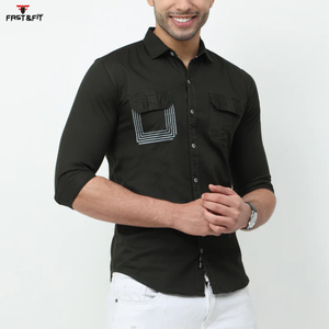 เสื้อยืดกลางแจ้งสไตล์คาร์โก้ของผู้ชายกันยับสไตล์2025เสื้อยืดแขนยาวระบายอากาศผ้าฝ้าย100% ทอลายทแยงใหม่ออกแบบได้ตามต้องการ - Product Image 3