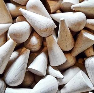 Bois en forme de cône 5 forme personnalisée et perles de bois colorées en forme et taille produit indien fabriqué à la main - Product Image 2