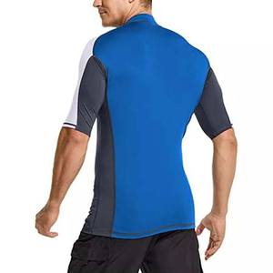 Vêtements d'entraînement pour hommes, maillots de Compression, entraînement athlétique, bon marché, 100% coton Polyester, manches courtes, protection contre les éruptions cutanées - Product Image 2