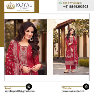 ชุดประจำชาติอินเดียผ้าแจ็คการ์ด amirah meenakari ชุดแฟนซีซาลาเมซซาลาวาร์ - Product Image 4