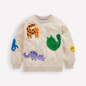 Sudadera de gran tamaño de punto orgánico para bebés, Jersey holgado de algodón suave Unisex para niños pequeños, ropa infantil acogedora OEM - Product Image 6