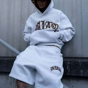 Survêtement en molleton de coton ultra-lourd 500 600 Gsm, doux, avec poche latérale, imprimé léopard, double couche, taille en coton - Product Image 5