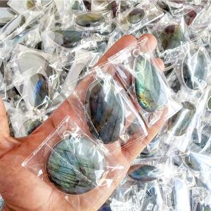 Handmade Natural Multi Fire <b>Labradorite</b> German Silver Cabochon <b>Pendant</b> Blue Crystal Healing Personalised Jewelry - Product Image 5