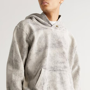 Sudaderas con capucha de algodón pesado de gran tamaño lavadas con ácido lisas en blanco con impresión de logotipo personalizado para hombre - Product Image 5