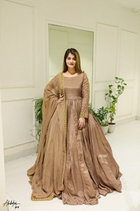 ชุดเดรสยาวแบบอนาร์กาลีผ้าชีฟองสำหรับผู้หญิง สไตล์ปากีสถาน อินเดีย ชุดงานเลี้ยงแบบดั้งเดิม พร้อมป้องกันแสงแดด - Product Image 3