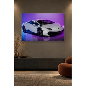 Fida White Lamborghini Huracan in Purple Light <b>Canvas</b> Print - Product Image 5