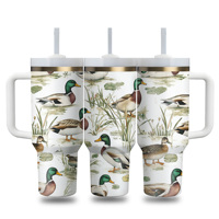 Gobelet isotherme en acier inoxydable de 40 oz de haute qualité avec logo personnalisé Mallard Duck, pour les voyages en plein air, bouteilles d'eau