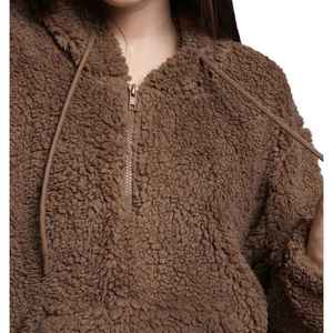 Sweat à capuche décontracté pour femme de haute qualité, broderie, logo frontal, 100 % coton tricoté, offre ODM - Product Image 2