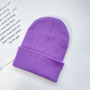Gorro con puños acanalados de Color sólido, gorro de punto acrílico cálido para invierno para hombres y mujeres, uso diario informal - Product Image 6