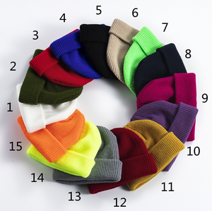 Personnalisé Tricot Côtelé Y2K Docker Bonnet Plié Manchette Minimaliste Acrylique 3D Broderie Chapeau D'hiver Unisexe En Gros Jacquard Tricot - Product Image 3