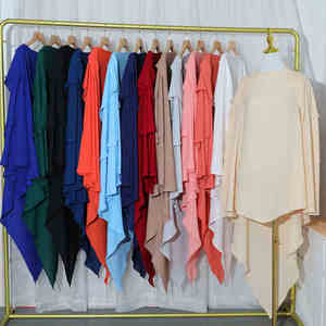 Thobe / Thawb de haute qualité 3 couches Khimar EID Ramadan prière Hijab de haute qualité femmes musulmanes Dubaï robe vêtements islamiques - Product Image 4