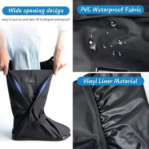 Couvre-bottes de pluie imperméable réutilisable, antidérapant, protecteurs de chaussures durables pour les voyages, le cyclisme, le travail en plein air, les trajets quotidiens et le temps humide - Product Image 4