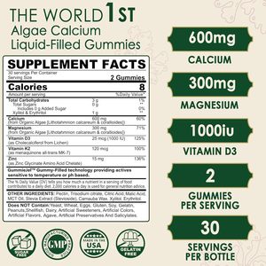 Vigo-Suplemento de Calcio <span class=keywords><strong>con</strong></span> Vitamina D3 K2 <span class=keywords><strong>Zinc</strong></span> para Hueso, Algas Calcio Magnesio Relación 2:1, Gomitas de Calcio 70 + Minerales Traza - Product Image 2