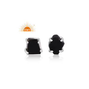 Último diseño de plata esterlina Natural negro obsidiana piedra preciosa pendiente joyería personalizada para mujer regalo para ella - Product Image 4