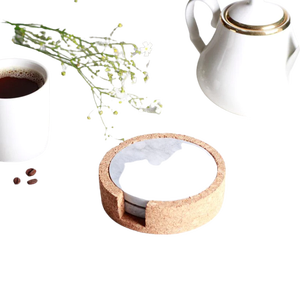 Sous-verre imprimé avec logo personnalisé, ensemble de sous-verres ronds en marbre faits à la main pour tasse verre boissons accessoires de cuisine et de table - Product Image 6