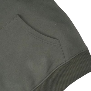 Sudadera con capucha de lana con patrón sólido y logotipo bordado con cuentas de algodón 100% para hombre con colores personalizados para el invierno - Product Image 4