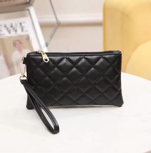 Venta al por mayor de moda de las mujeres de cuero de la PU de alta calidad clásico con cremallera personalizable Bolsa De Teléfono diseño de pulsera a cuadros carteras de Venta caliente - Product Image 2
