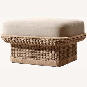 Muebles de sofá de sala de estar de estilo moderno, Banco de exterior con acentos de tejido de ratán impermeables y fuertes - Product Image 2