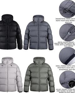 Ventes en gros de manteaux d'hiver en duvet à capuche tendance sur mesure, veste matelassée pour hommes, fabricant d'usine - Product Image 2