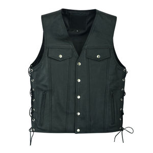 Chaleco de Cuero Genuino sin Mangas para Motociclista Profesional, Nuevo Chaleco de Piel de Vaca con Remaches Negros, Venta en Línea, OEM, ODM - Product Image 6