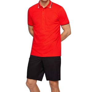 Ensembles de vêtements pour hommes en coton respirant surdimensionné OEM T-shirts et shorts à rayures avec logo personnalisé style été décontracté - Product Image 1