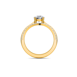 Impresionante Anillo de Compromiso Solitario con Diamante y Banda Curva a Juego, Elegante Conjunto de Joyería Perfecto para Mujeres en Ocasiones Especiales - Product Image 2