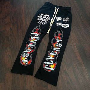 Ensemble sweat à capuche et pantalon de survêtement pour hommes personnalisés ensemble de sweat-shirt avec appliques de broderie délavés au soleil et à l'acide survêtement évasé - Product Image 4