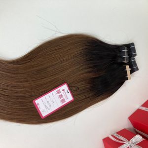 Precio al por mayor de cinta balayage cabello humano de 22 pulgadas cabello crudo vietnamita cabello humano rizado ondulado liso listo para - Product Image 1
