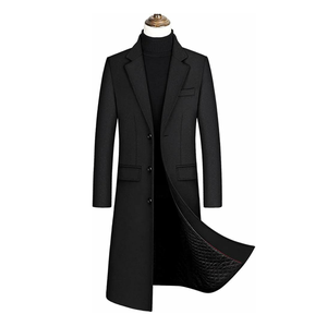 2025 personnalisé unisexe noir Long manteau personnalisé à la mode hommes classique hiver Long manteau respirant - Product Image 4