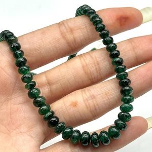 Verdant Majesty Emerald <b>Beads</b> <b>Necklace</b> Polished <b>Green</b> Gemstone Strand For Luxurious Jewelry Creations & Artisan Statement Styles - Product Image 2