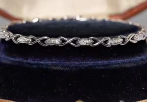 สร้อยข้อมือเทนนิสประดับเพชรธรรมชาติสีทอง18K 1990วงวินเทจ - Product Image 5